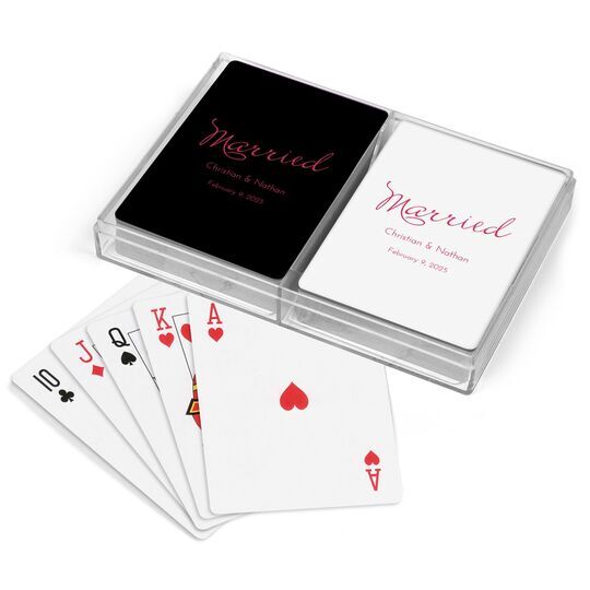 Expressive Script Married Double Deck Playing Cards